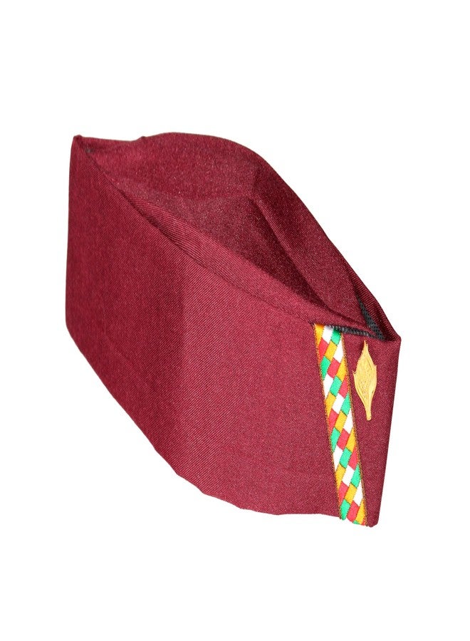 Yanwenx Uttarakhand Pahadi Topi/Cap,Brahmakamal Uttarakhand Topi, Himachali Cap (Maroon Cotton) - Image 5